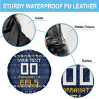 Personalized Parramatta Eels Christmas Spare Tire Cover Australian Rugby Fans - Pixelated Ugly Xmas Pattern Mascot Santa
