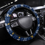 Parramatta Eels Christmas Steering Wheel Cover Australian Rugby Fans - Pixelated Ugly Xmas Pattern Mascot Santa