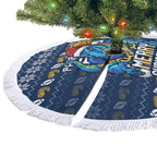 Parramatta Eels Christmas Tree Skirt Australian Rugby Fans - Pixelated Ugly Xmas Pattern Mascot Santa