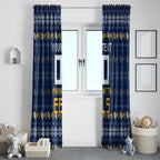 Personalized Parramatta Eels Christmas Window Curtain Australian Rugby Fans - Pixelated Ugly Xmas Pattern Mascot Santa