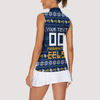 Personalized Parramatta Eels Christmas Women Sleeveless Polo Shirt Australian Rugby Fans - Pixelated Ugly Xmas Pattern Mascot Santa