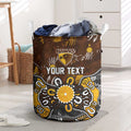 Personalized Hawthorn Hawks Laundry Basket Aboriginal Dot Painting Graffiti Style