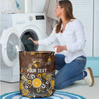 Personalized Hawthorn Hawks Laundry Basket Aboriginal Dot Painting Graffiti Style