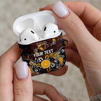 Personalized Hawthorn Hawks AirPods Case Aboriginal Dot Painting Graffiti Style