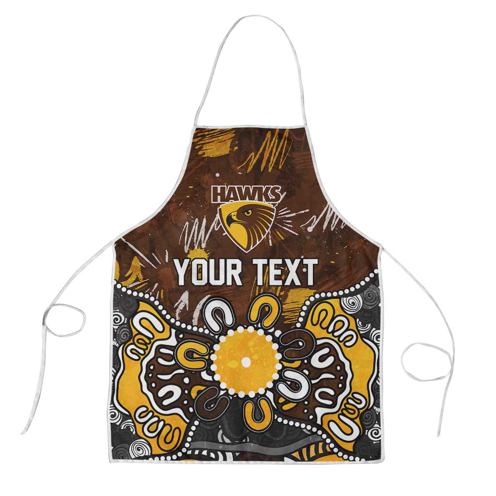 Personalized Hawthorn Hawks Apron Aboriginal Dot Painting Graffiti Style