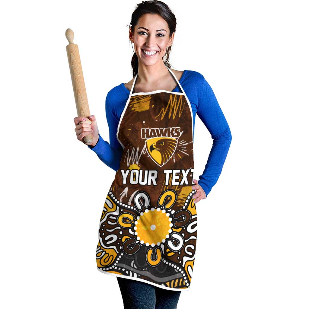 Personalized Hawthorn Hawks Apron Aboriginal Dot Painting Graffiti Style