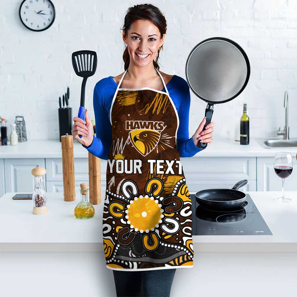 Personalized Hawthorn Hawks Apron Aboriginal Dot Painting Graffiti Style