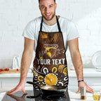 Personalized Hawthorn Hawks Apron Aboriginal Dot Painting Graffiti Style