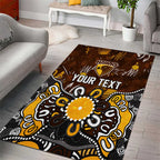 Personalized Hawthorn Hawks Area Rug Aboriginal Dot Painting Graffiti Style