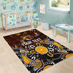 Personalized Hawthorn Hawks Area Rug Aboriginal Dot Painting Graffiti Style