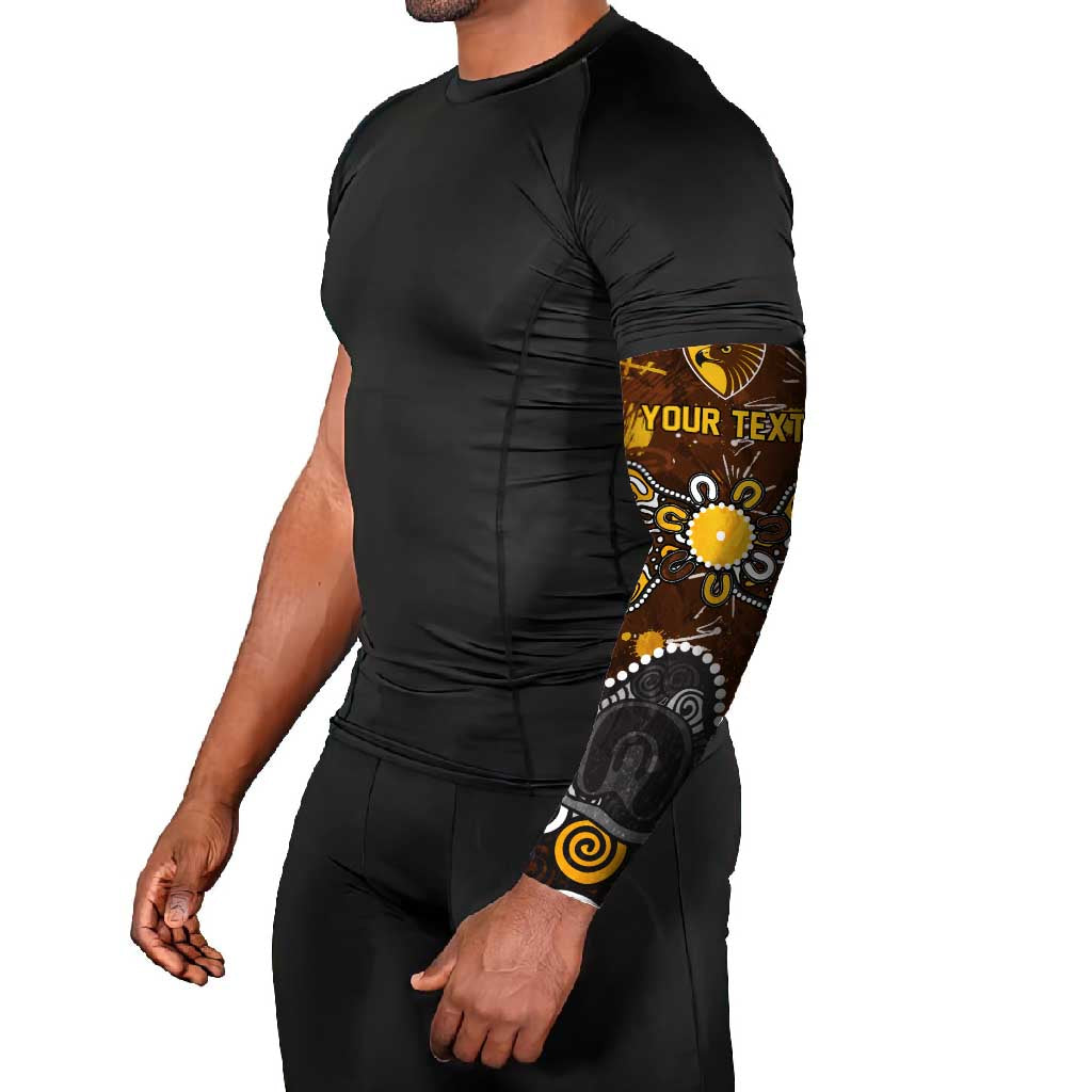 Personalized Hawthorn Hawks Arm Sleeves Aboriginal Dot Painting Graffiti Style