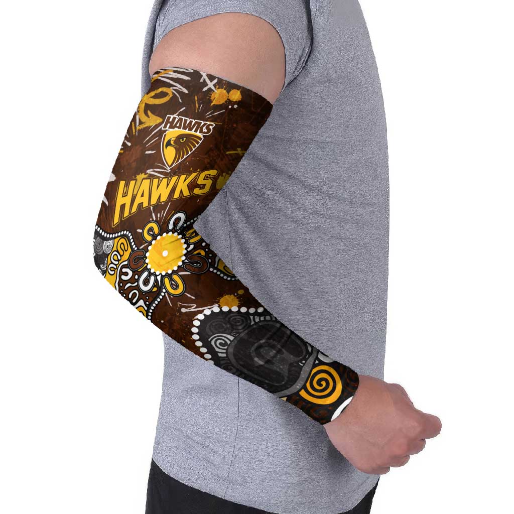 Personalized Hawthorn Hawks Arm Sleeves Aboriginal Dot Painting Graffiti Style