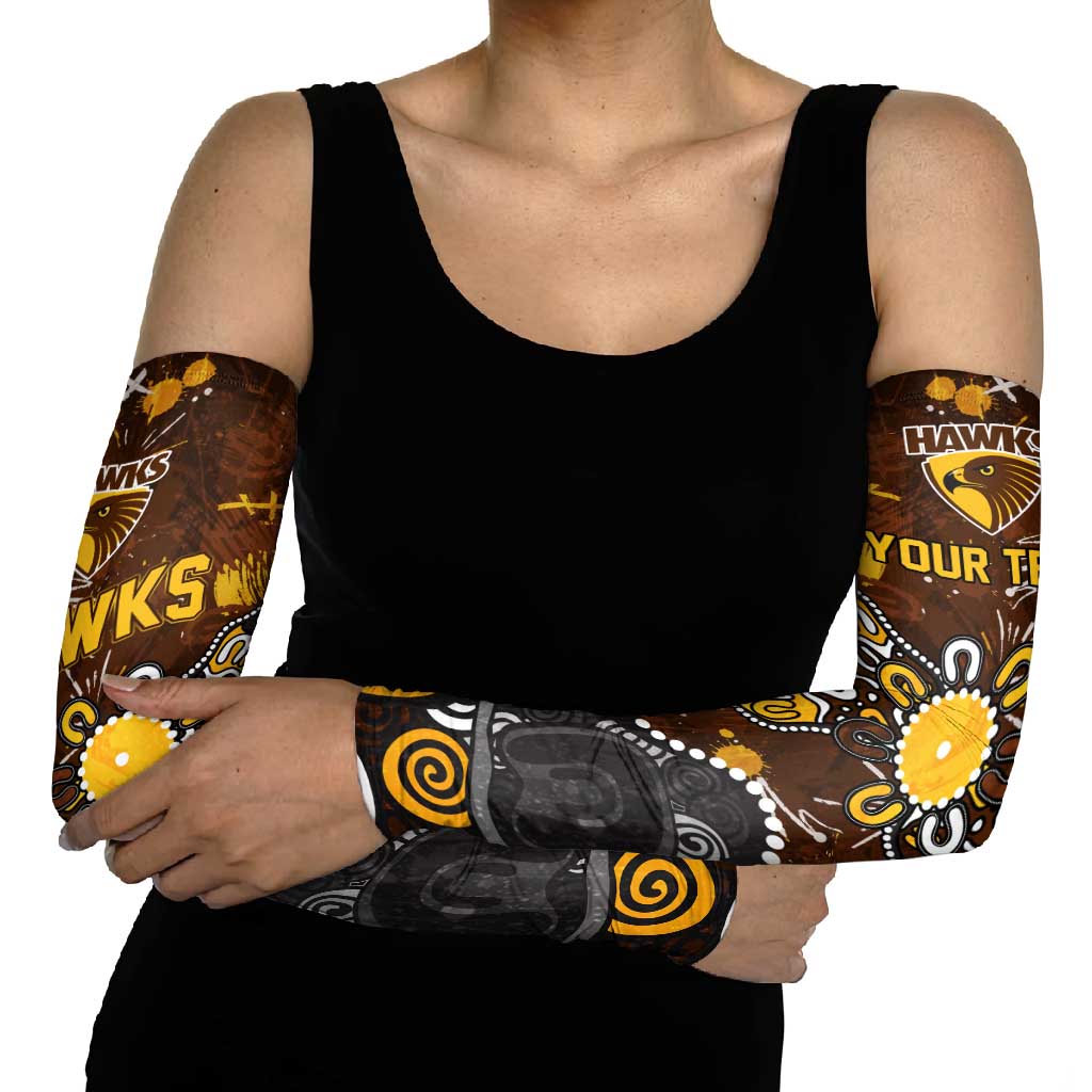Personalized Hawthorn Hawks Arm Sleeves Aboriginal Dot Painting Graffiti Style