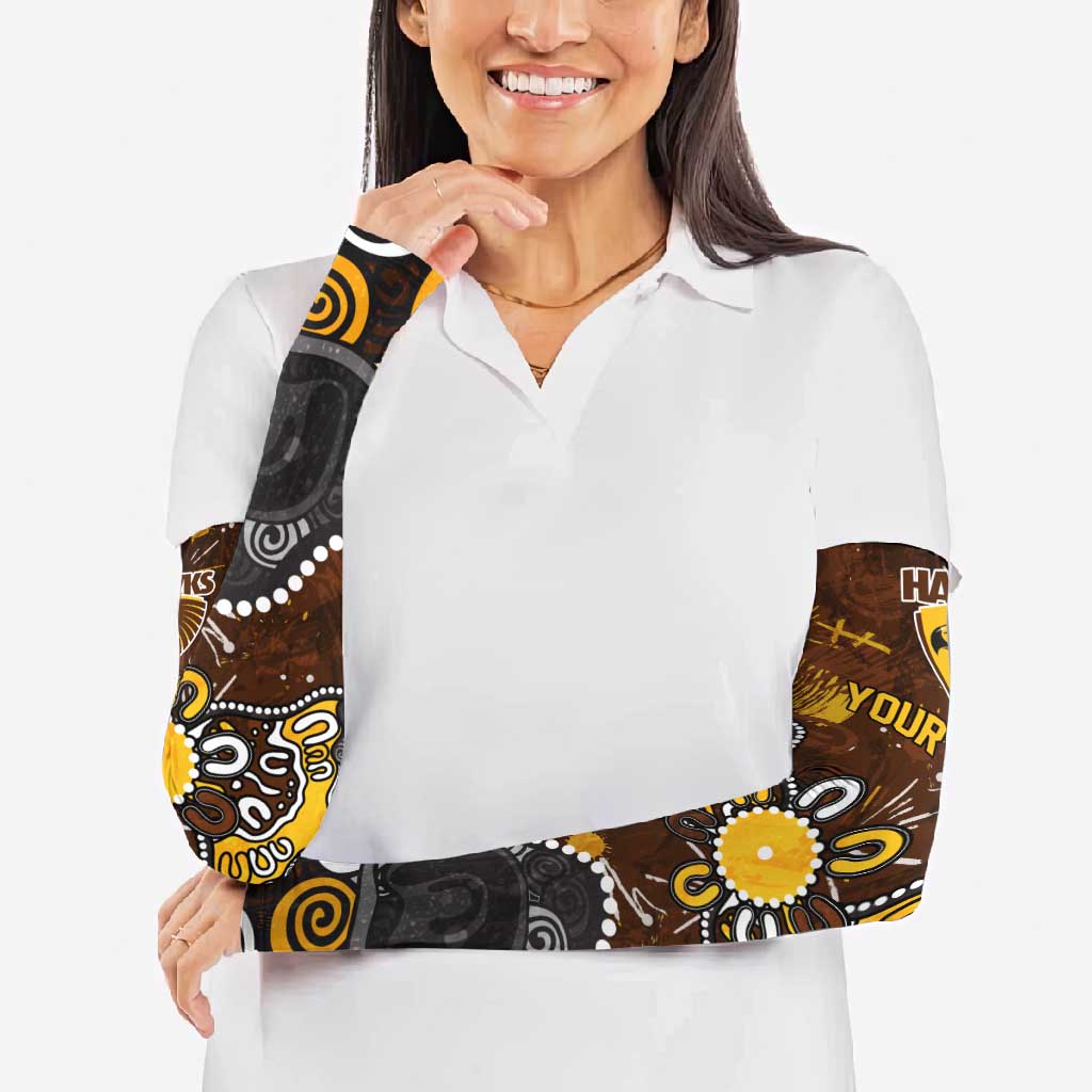 Personalized Hawthorn Hawks Arm Sleeves Aboriginal Dot Painting Graffiti Style