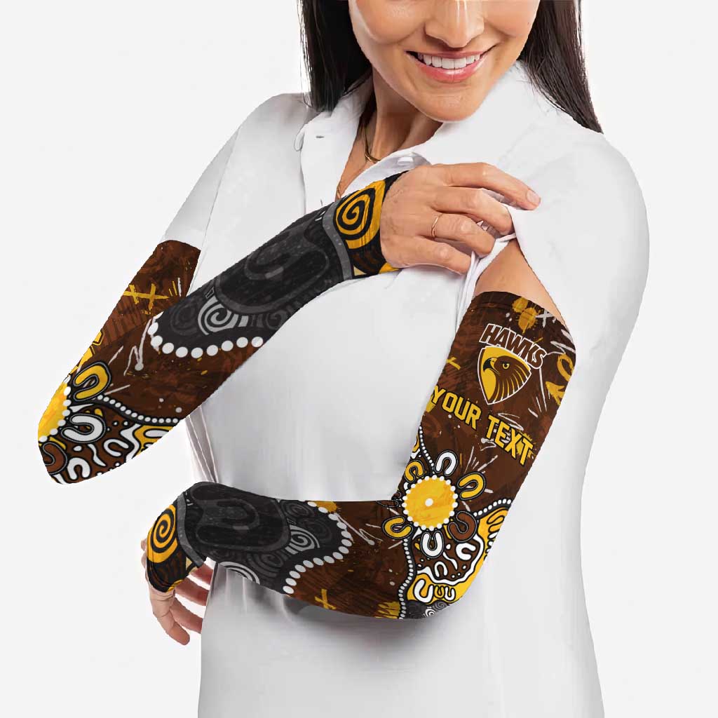 Personalized Hawthorn Hawks Arm Sleeves Aboriginal Dot Painting Graffiti Style
