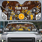 Personalized Hawthorn Hawks Auto Sun Shade Aboriginal Dot Painting Graffiti Style