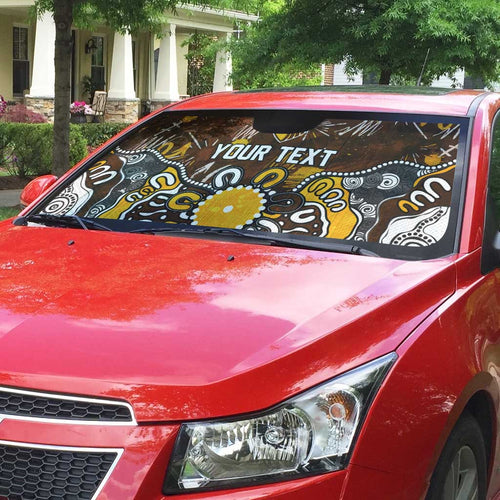 Personalized Hawthorn Hawks Auto Sun Shade Aboriginal Dot Painting Graffiti Style