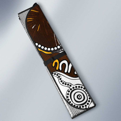 Personalized Hawthorn Hawks Auto Sun Shade Aboriginal Dot Painting Graffiti Style