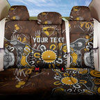 Personalized Hawthorn Hawks Back Car Seat Cover Aboriginal Dot Painting Graffiti Style