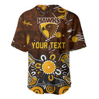 Personalized Hawthorn Hawks Baseball Jersey Aboriginal Dot Painting Graffiti Style