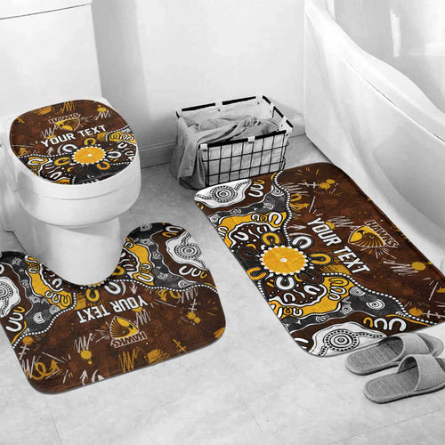 Personalized Hawthorn Hawks Bathroom Set Aboriginal Dot Painting Graffiti Style