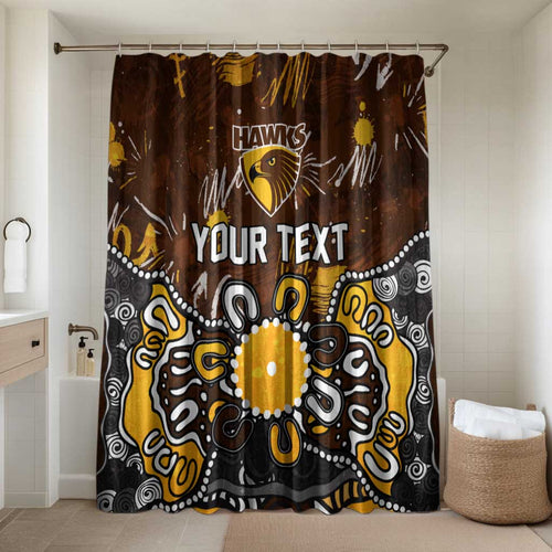 Personalized Hawthorn Hawks Bathroom Set Aboriginal Dot Painting Graffiti Style