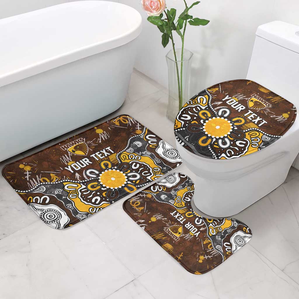 Personalized Hawthorn Hawks Bathroom Set Aboriginal Dot Painting Graffiti Style