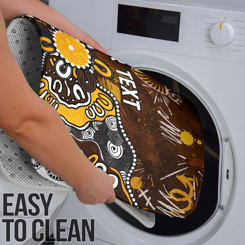 Personalized Hawthorn Hawks Bathroom Set Aboriginal Dot Painting Graffiti Style