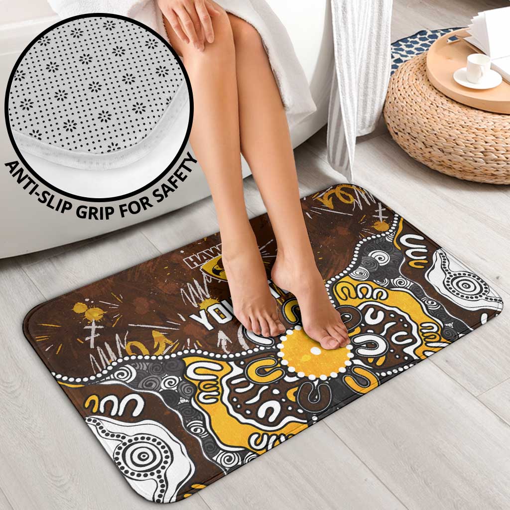 Personalized Hawthorn Hawks Bathroom Set Aboriginal Dot Painting Graffiti Style