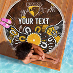 Personalized Hawthorn Hawks Beach Blanket Aboriginal Dot Painting Graffiti Style