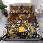 Personalized Hawthorn Hawks Bedding Set Aboriginal Dot Painting Graffiti Style
