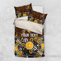 Personalized Hawthorn Hawks Bedding Set Aboriginal Dot Painting Graffiti Style