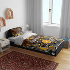 Personalized Hawthorn Hawks Bedding Set Aboriginal Dot Painting Graffiti Style