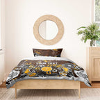 Personalized Hawthorn Hawks Bedding Set Aboriginal Dot Painting Graffiti Style