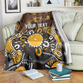 Personalized Hawthorn Hawks Blanket Aboriginal Dot Painting Graffiti Style