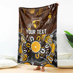 Personalized Hawthorn Hawks Blanket Aboriginal Dot Painting Graffiti Style