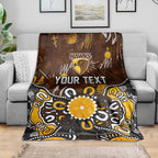 Personalized Hawthorn Hawks Blanket Aboriginal Dot Painting Graffiti Style