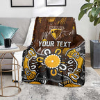 Personalized Hawthorn Hawks Blanket Aboriginal Dot Painting Graffiti Style