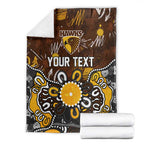 Personalized Hawthorn Hawks Blanket Aboriginal Dot Painting Graffiti Style