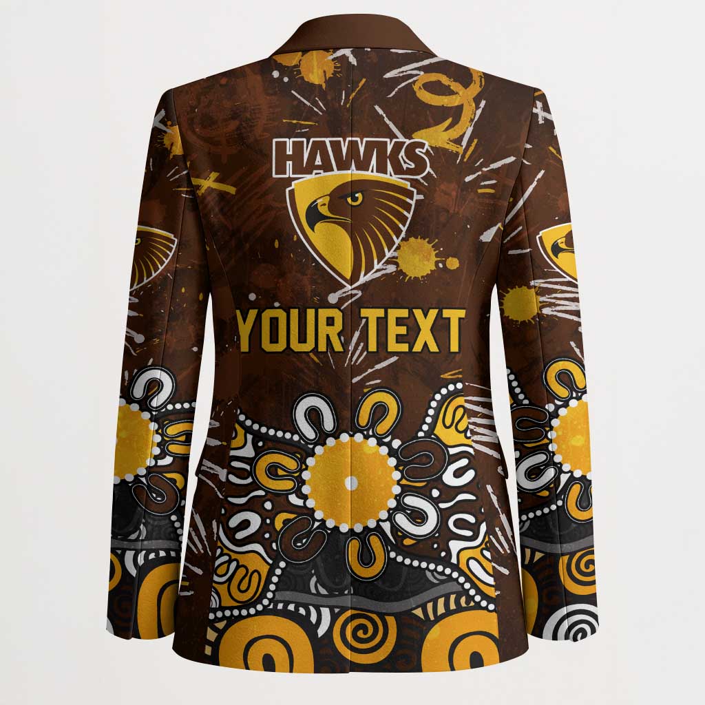 Personalized Hawthorn Hawks Blazer Aboriginal Dot Painting Graffiti Style