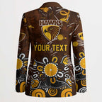 Personalized Hawthorn Hawks Blazer Aboriginal Dot Painting Graffiti Style
