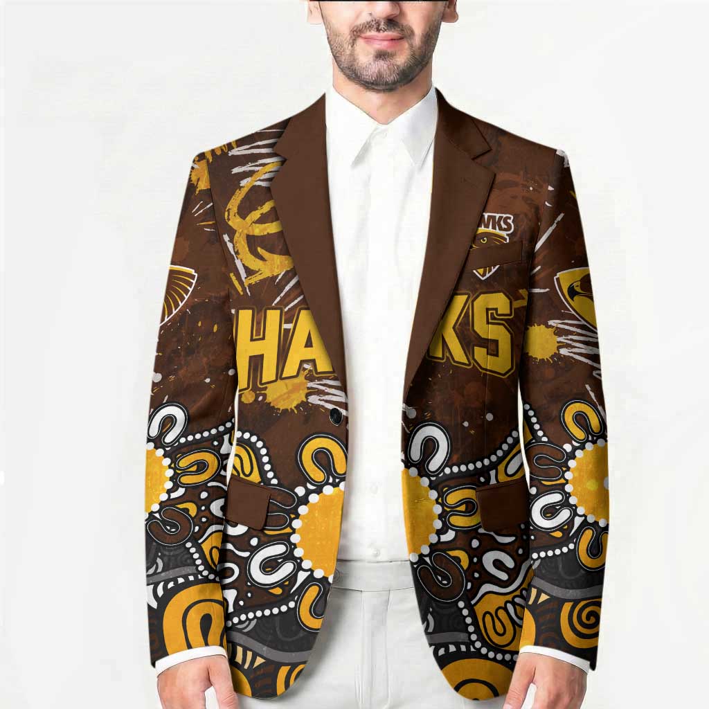 Personalized Hawthorn Hawks Blazer Aboriginal Dot Painting Graffiti Style