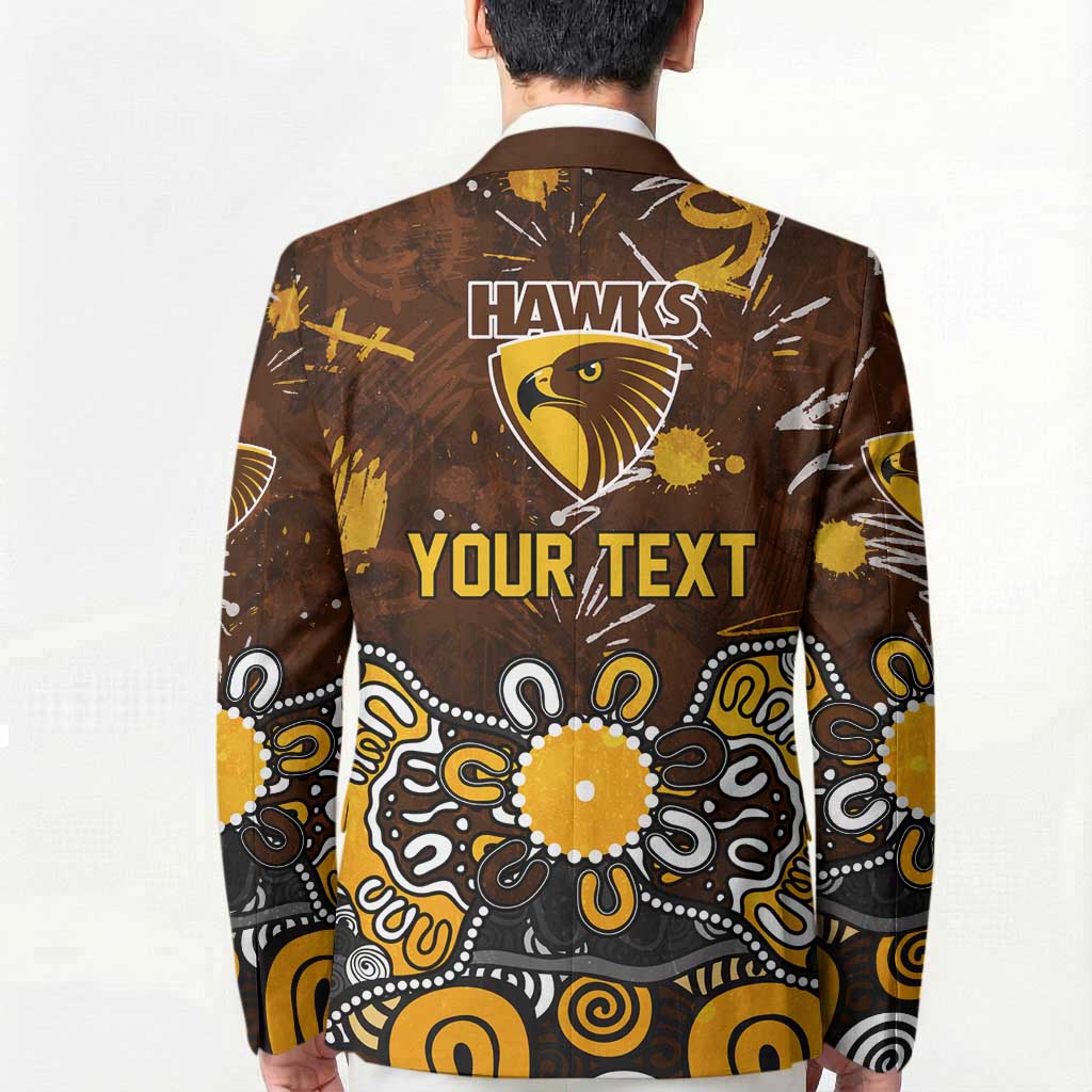 Personalized Hawthorn Hawks Blazer Aboriginal Dot Painting Graffiti Style