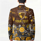 Personalized Hawthorn Hawks Blazer Aboriginal Dot Painting Graffiti Style