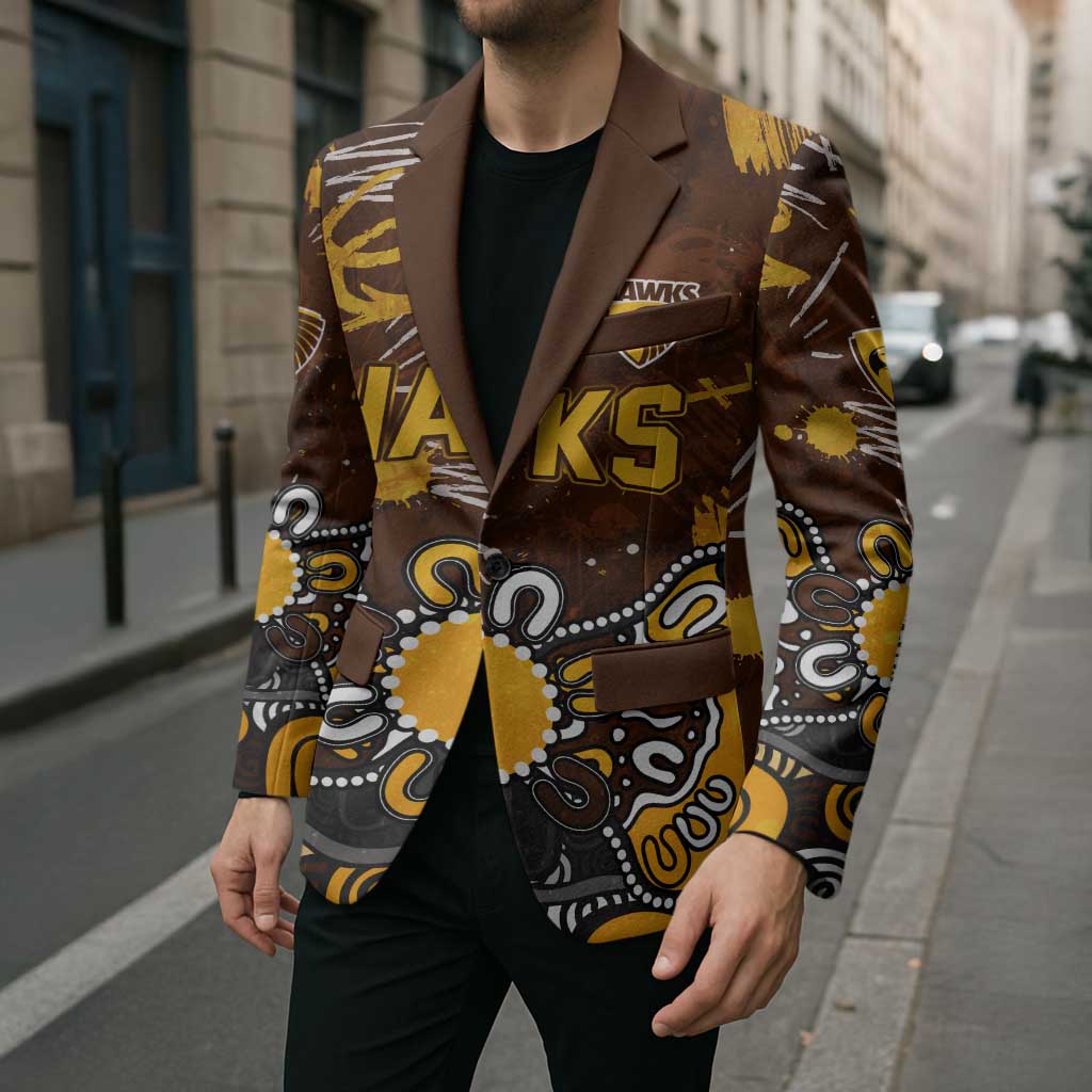 Personalized Hawthorn Hawks Blazer Aboriginal Dot Painting Graffiti Style