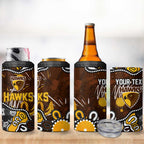 Personalized Hawthorn Hawks 4 in 1 Can Cooler Tumbler Aboriginal Dot Painting Graffiti Style
