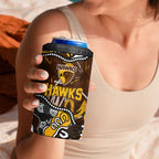 Personalized Hawthorn Hawks 4 in 1 Can Cooler Tumbler Aboriginal Dot Painting Graffiti Style