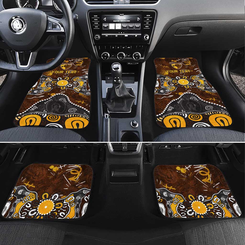 Personalized Hawthorn Hawks Car Mats Aboriginal Dot Painting Graffiti Style
