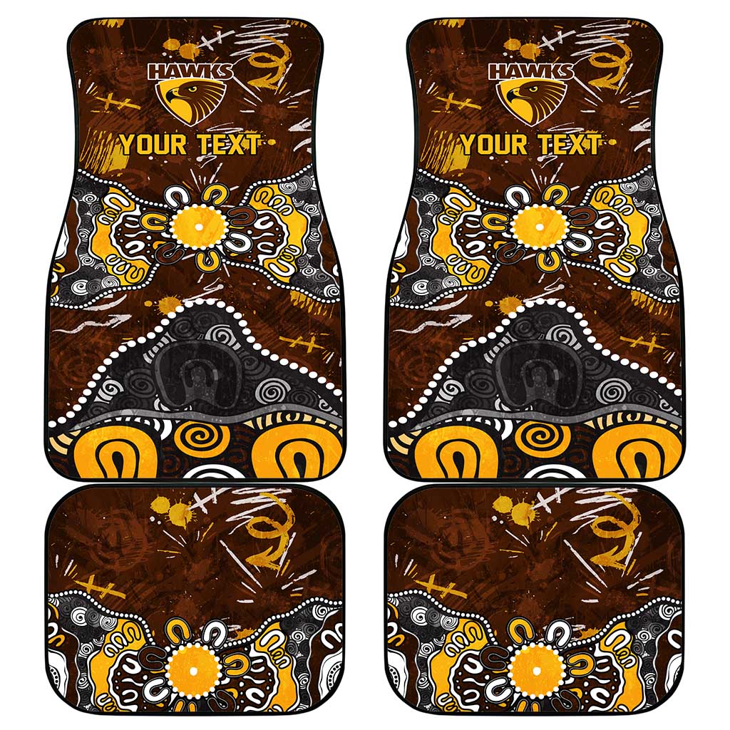 Personalized Hawthorn Hawks Car Mats Aboriginal Dot Painting Graffiti Style