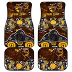 Personalized Hawthorn Hawks Car Mats Aboriginal Dot Painting Graffiti Style